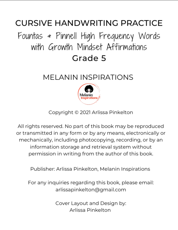 Cursive Handwriting Workbook